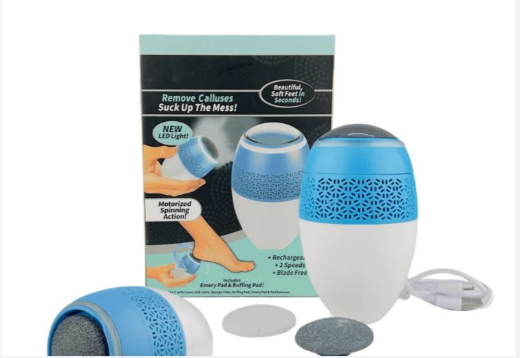 Electric Callus Remover for Feet with Built-In Vacuum Removes Dead Skin